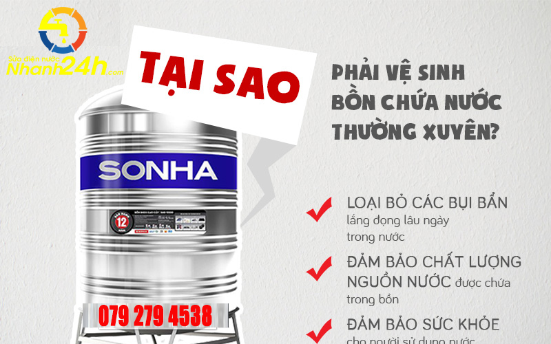 vệ sinh bồn nước inox